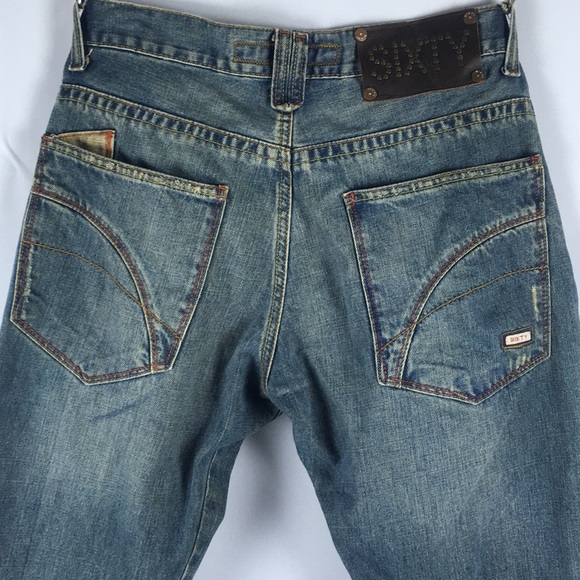 SIXTY distressed jeans- ribbon detail - Picture 2 of 8